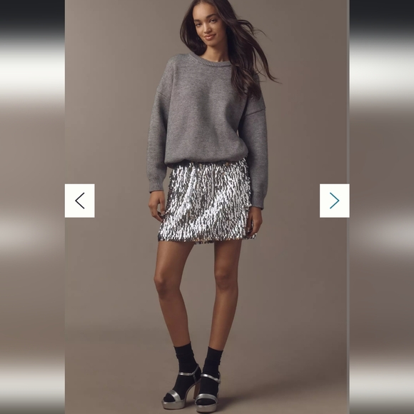 Anthropologie Dresses & Skirts - Anthropologie Mare Mare Long-Sleeve Knit Sequin Twofer Mini Dress